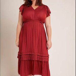 Current Air Sereia Pleated MidiDress Anthropologie